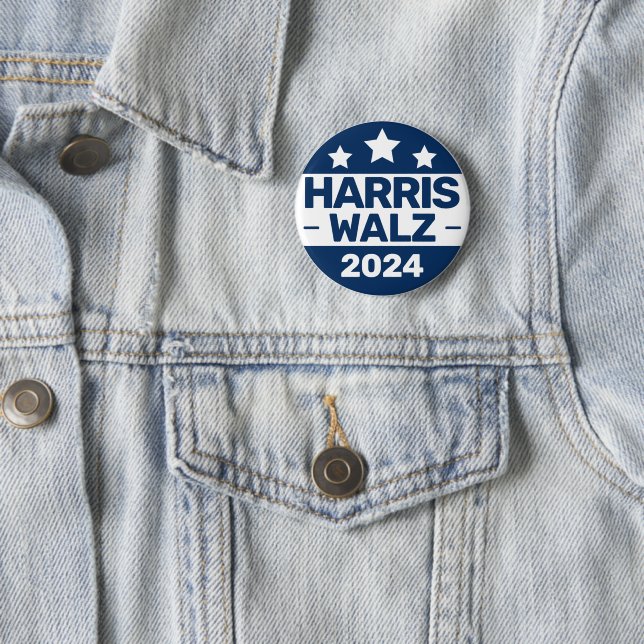 Macaron Rond 5 Cm Harris Walz Élection 2024 Kamala Harris Tim Walz (En situation)
