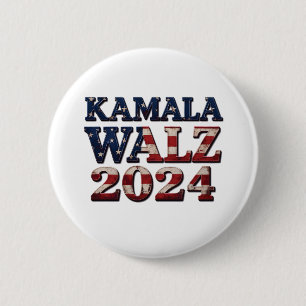 Macaron Rond 5 Cm Harris Walz Élection 2024 Kamala Tim Waltz
