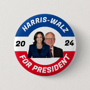 Macaron Rond 5 Cm Harris Walz pour président 2024