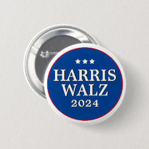 Macaron Rond 5 Cm Harris Walz Vote 2024 Democrat Election