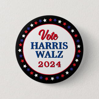 Macaron Rond 5 Cm Harris Walz Vote 2024 Democrat Election