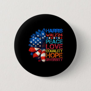 Macaron Rond 5 Cm Harris Wheimer 2024 Paix Amour Égalité Espoir Plon