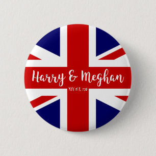 Macaron Rond 5 Cm Harry et Meghan  Commémoration royale des Mariage