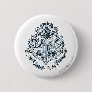 Macaron Rond 5 Cm Harry Potter   Blason de Poudlard - Bleu