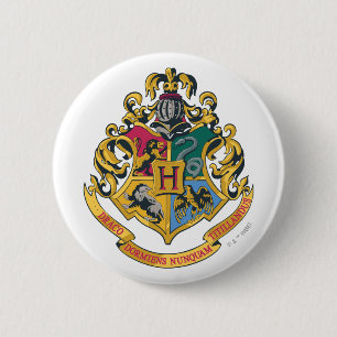 Macaron Rond 5 Cm Harry Potter   Blason de Poudlard - Couleurs compl