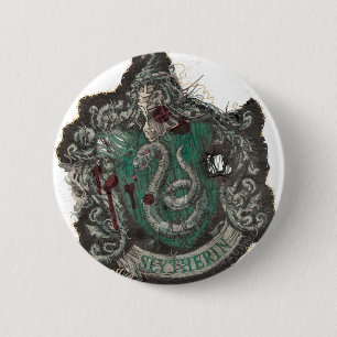 Macaron Rond 5 Cm Harry Potter   Blason de Serpentard - Vintage