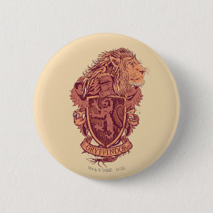 Macaron Rond 5 Cm Harry Potter   Blason du Lion Gryffondor