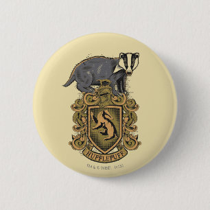 Macaron Rond 5 Cm Harry Potter   Cimier de Hufflepuff avec Badger