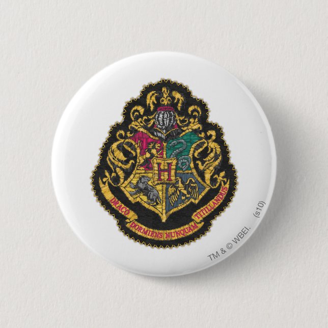 Macaron Rond 5 Cm Harry Potter | CIMIER DE POUDLARD (Devant)