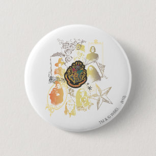 Macaron Rond 5 Cm Harry Potter   Cimier de Poudlard coloré