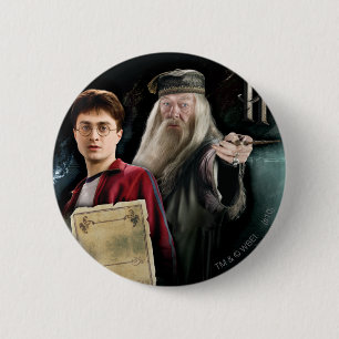 Macaron Rond 5 Cm Harry Potter et Dumbledore