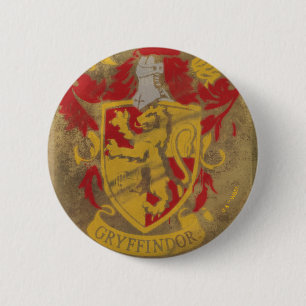 Macaron Rond 5 Cm Harry Potter   Gryffindor - Blason de Maison Rétro
