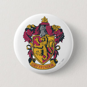 Macaron Rond 5 Cm Harry Potter   Gryffindor Crest Gold et Rouge