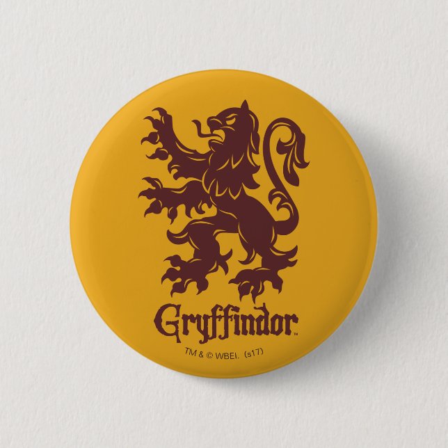 Macaron Rond 5 Cm Harry Potter | Gryffindor Lion Graphic (Devant)