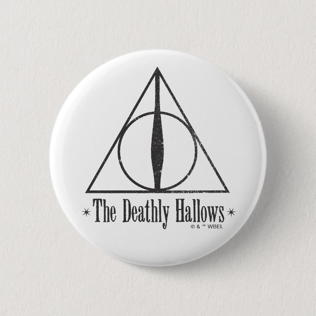 Macaron Rond 5 Cm Harry Potter | L'Emblème Des Hauteurs Mortelles (Devant)