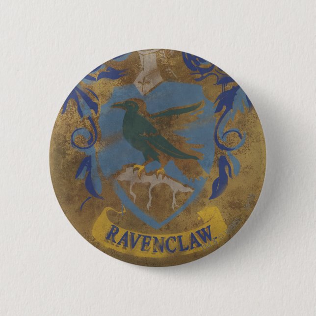 Macaron Rond 5 Cm Harry Potter | Peinture Ravenclaw rustique (Devant)