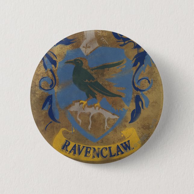 Macaron Rond 5 Cm Harry Potter | Peinture Ravenclaw rustique (Devant)