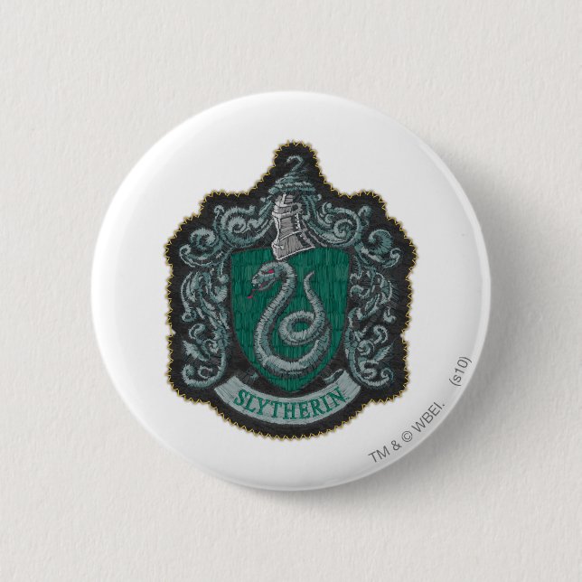Macaron Rond 5 Cm Harry Potter | Retro Mighty Slytherin Crest (Devant)