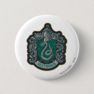 Macaron Rond 5 Cm Harry Potter   Retro Mighty Slytherin Crest