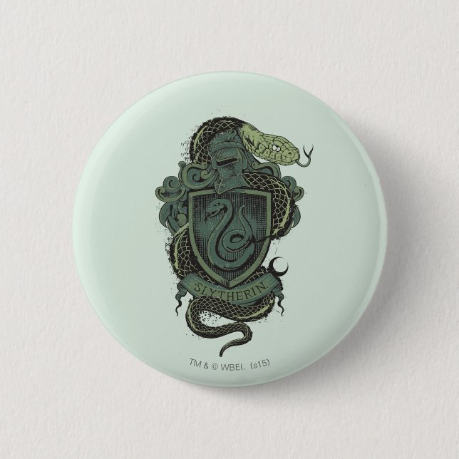 Macaron Rond 5 Cm Harry Potter | Slytherin Crest (Devant)