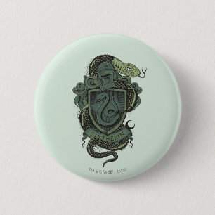 Macaron Rond 5 Cm Harry Potter   Slytherin Crest