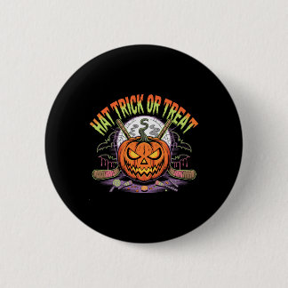Macaron Rond 5 Cm Hat Trick Or Treat Ice Hockey Halloween Fun _1 