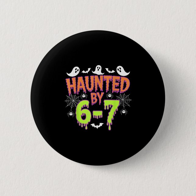 Macaron Rond 5 Cm Haunted By 6 7  (Devant)
