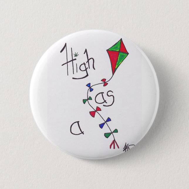 Macaron Rond 5 Cm Haut comme cerf-volant (Devant)