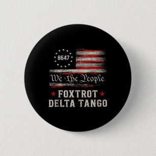 Macaron Rond 5 Cm Haut de tank drapeau américain 8647 Foxtrots Delta