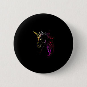 Macaron Rond 5 Cm Haut de Tank Magique à Tête de Licorne Colorée