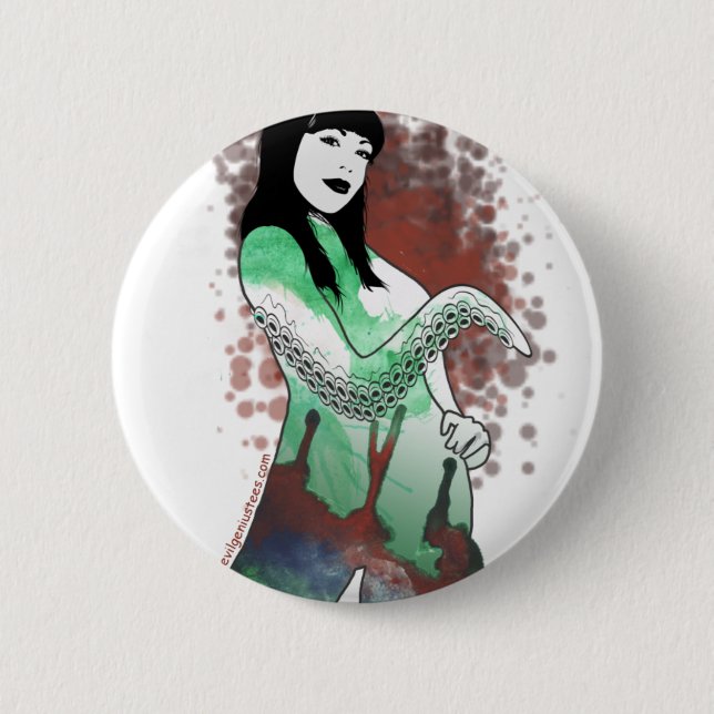 Macaron Rond 5 Cm Haute prêtresse de Cthulhu (Devant)