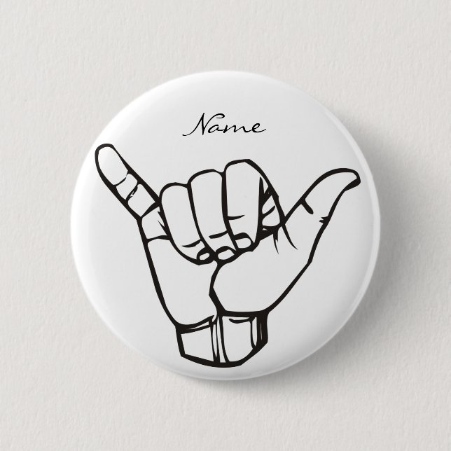 Macaron Rond 5 Cm Hawaii Shaka Brah Wave Thunder_Cove (Devant)