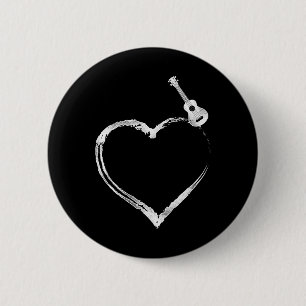 Macaron Rond 5 Cm Hawaiian Ukulele Uke Heart