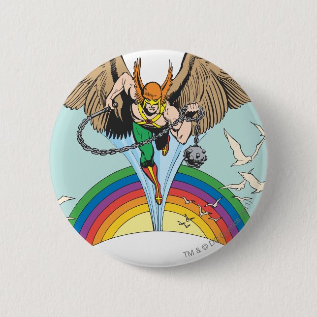 Macaron Rond 5 Cm Hawkman survole le ciel (Devant)