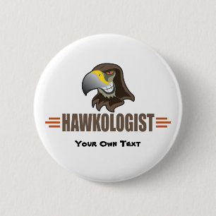 Macaron Rond 5 Cm HAWKS - Oiseaux, mascotte d'équipe sportive scolai