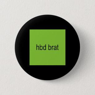 Macaron Rond 5 Cm Hbd Brat Anniversaire Vert Amusant Mème Gen Z Adul