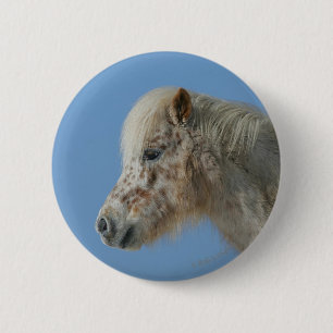 Macaron Rond 5 Cm Headshot miniature de cheval