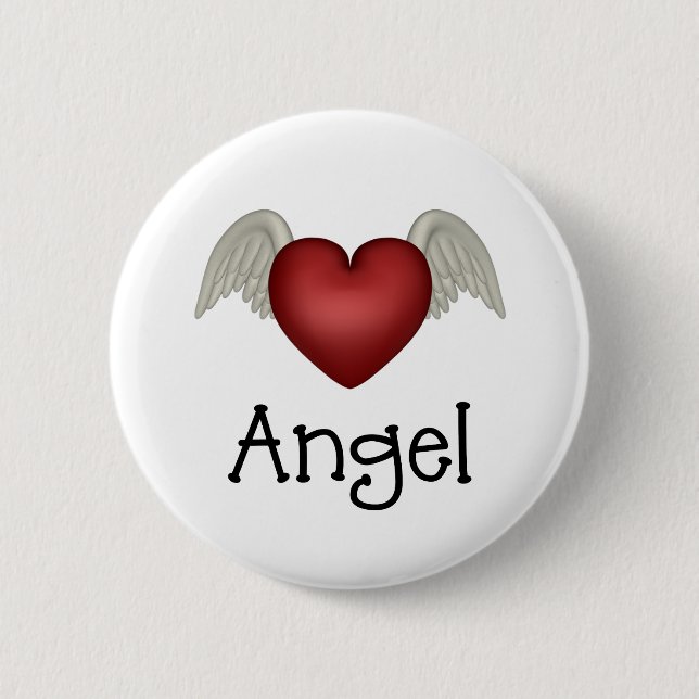 Macaron Rond 5 Cm Heart Angel Wings (Devant)