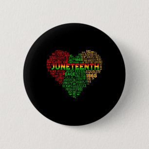 Macaron Rond 5 Cm Heart Black History Afro American African Freedom