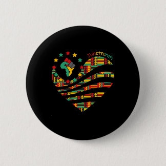 Macaron Rond 5 Cm Heart Black History Afro American African Freedom