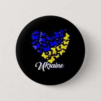 Macaron Rond 5 Cm Heart Heart Ukraine Shirt Butterfly I Stand With U