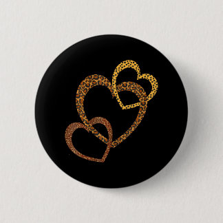 Macaron Rond 5 Cm Heart Love Leopard Cheetah Poster de animal Hart