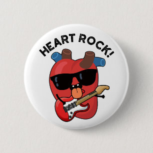 Macaron Rond 5 Cm Heart Rock Funny Music Pun