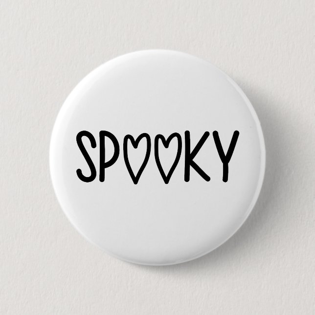 Macaron Rond 5 Cm Heart Typography spooky (Devant)