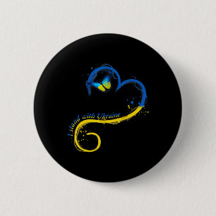 Macaron Rond 5 Cm Heart Ukraine Butterfly Ukrainian Flag I