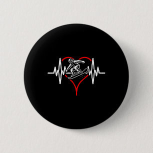 Macaron Rond 5 Cm Heartbeat Skateboarding Skateur Heartline Sports E