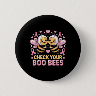 Macaron Rond 5 Cm Heck Your Boo Bees mignonne Cancer du Sein De