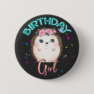 Macaron Rond 5 Cm Hedgehog Birthday Girl Party Gifts