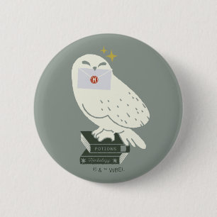 Macaron Rond 5 Cm Hedwig avec lettre dessin fantaisiste