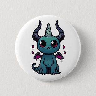 Macaron Rond 5 Cm Helhorn le bouton de cryptage Demonic Unicorn